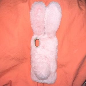 Fluffy bunny iPhone X case